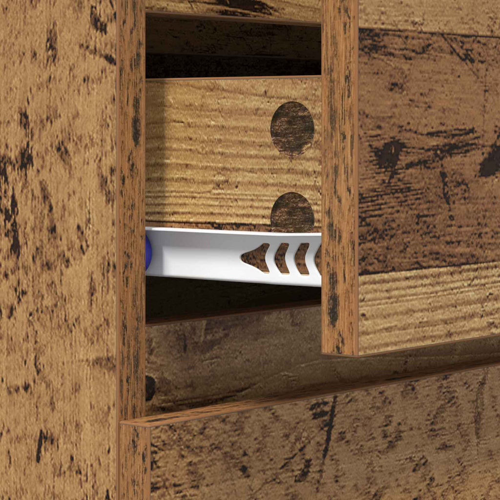 Aparador con cajón 3 pcs Madera envejecida Madera de ingeniería