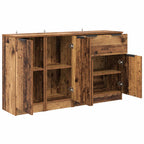 Aparador con cajón 3 pcs Madera envejecida Madera de ingeniería