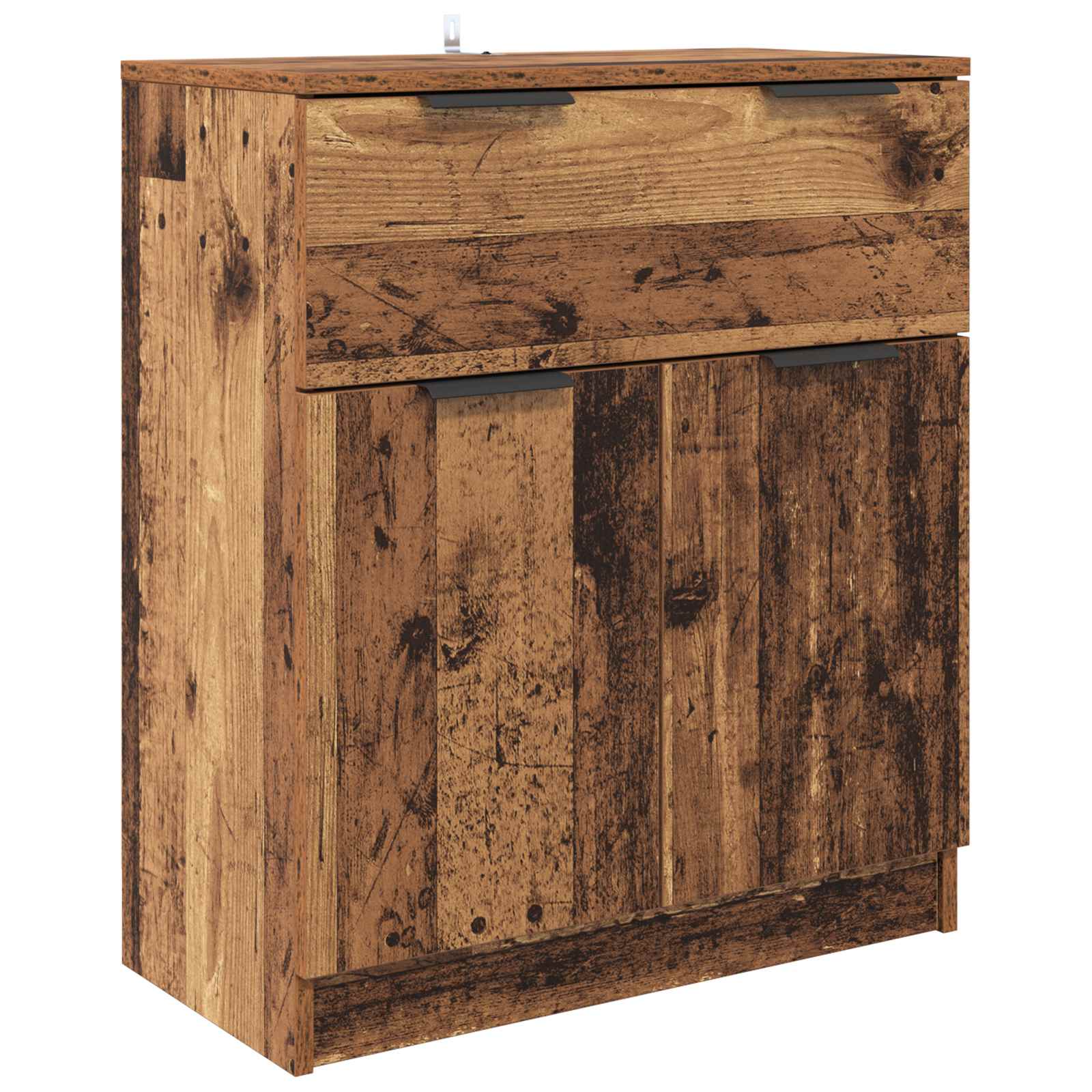 Aparador con cajón 3 pcs Madera envejecida Madera de ingeniería