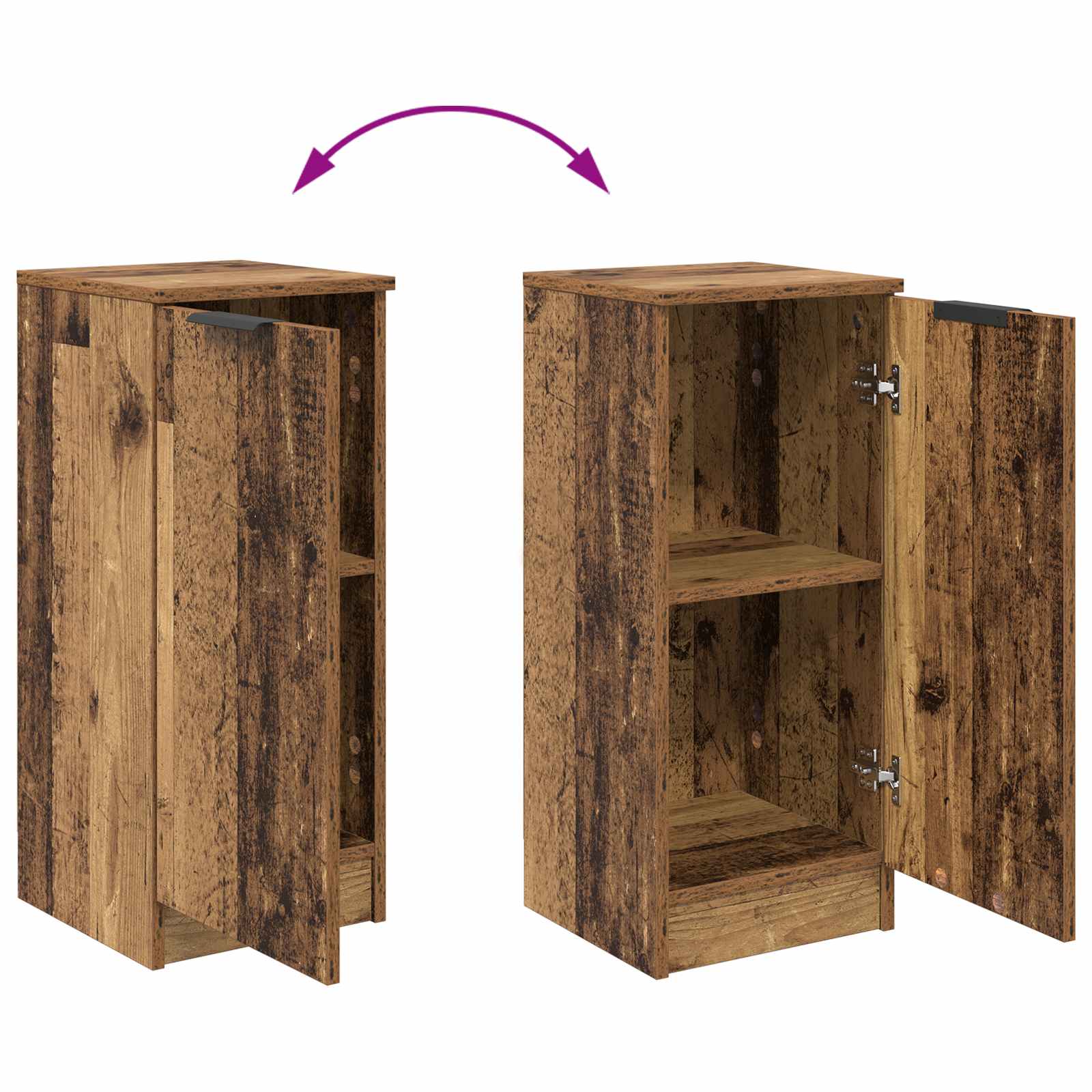 Aparador con cajón 3 pcs Madera envejecida Madera de ingeniería