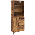 Aparador alto con cajón Madera envejecida 69,5 x 34 x 180 cm