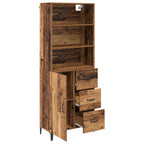 Aparador alto con cajón Madera envejecida 69,5 x 34 x 180 cm