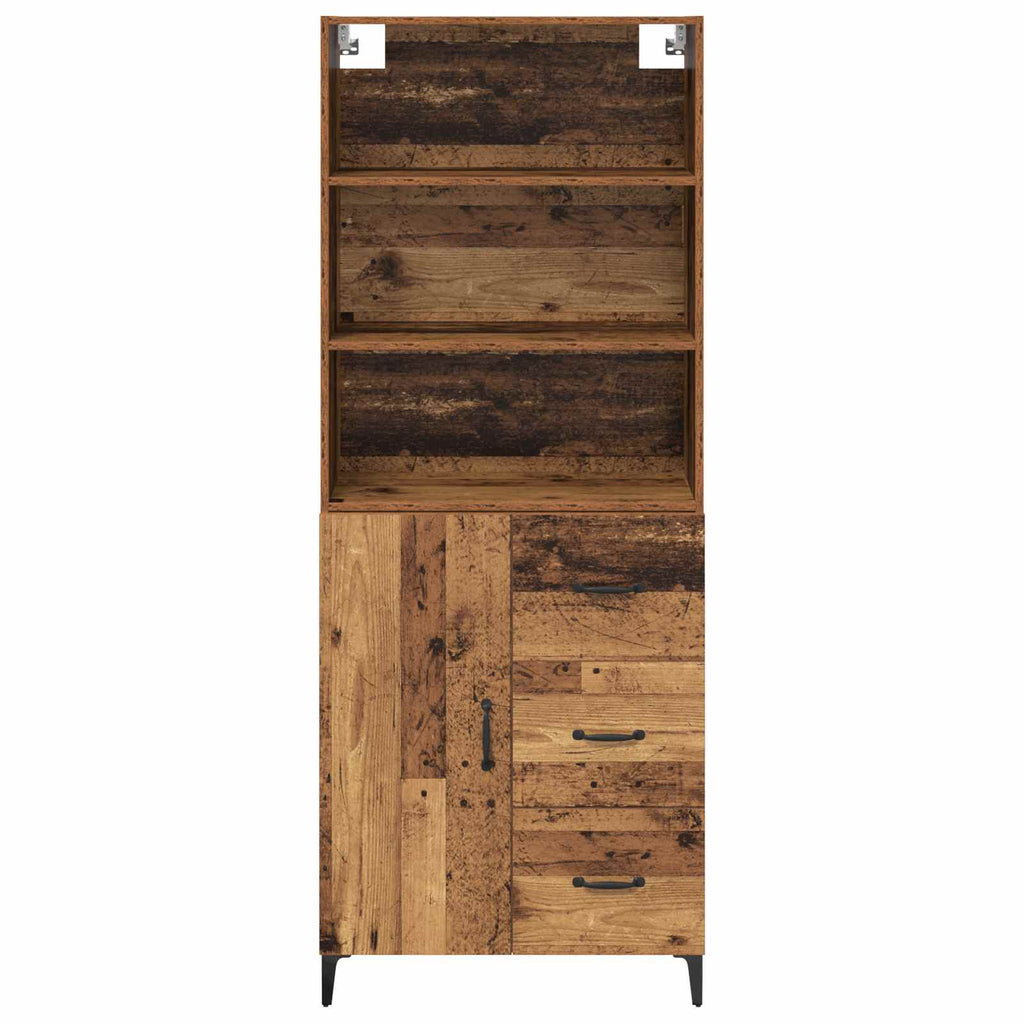 Aparador alto con cajón Madera envejecida 69,5 x 34 x 180 cm