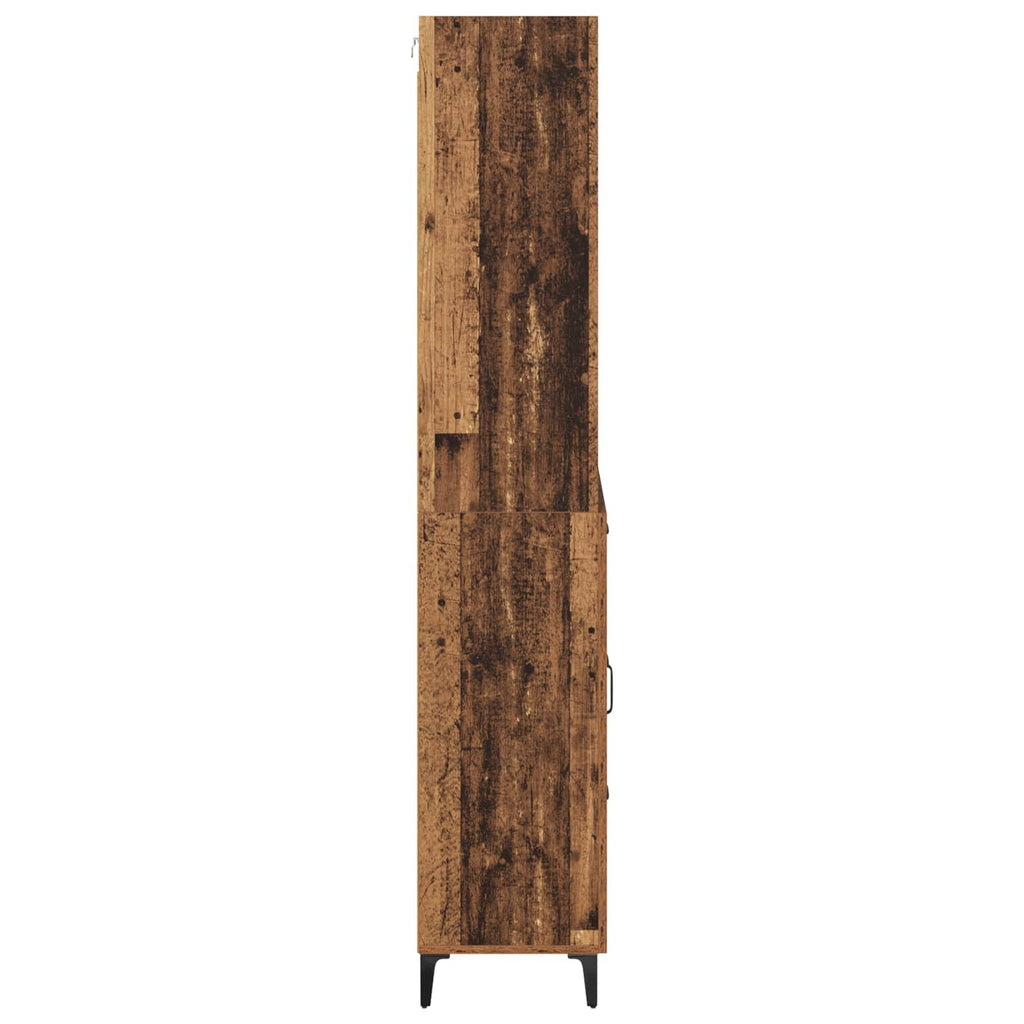 Aparador alto con cajón Madera envejecida 69,5 x 34 x 180 cm