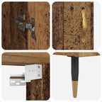 Aparador alto 2 pcs Madera vieja Madera de ingeniería