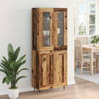 Aparador alto 2 pcs Madera vieja Madera de ingeniería