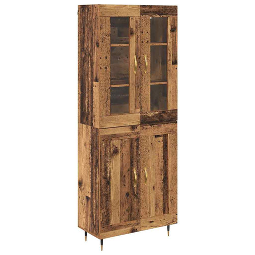 Aparador alto 2 pcs Madera vieja Madera de ingeniería