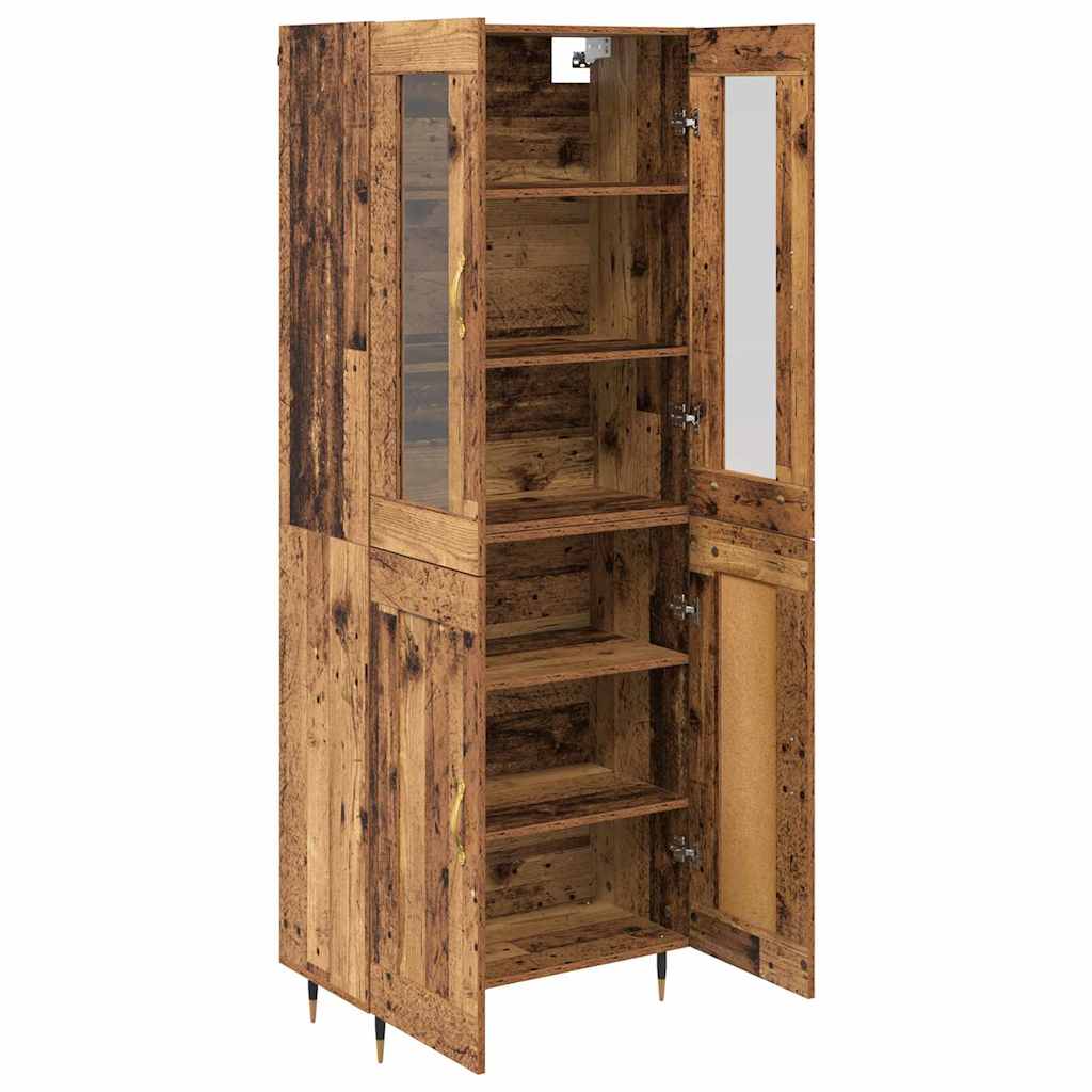 Aparador alto 2 pcs Madera vieja Madera de ingeniería