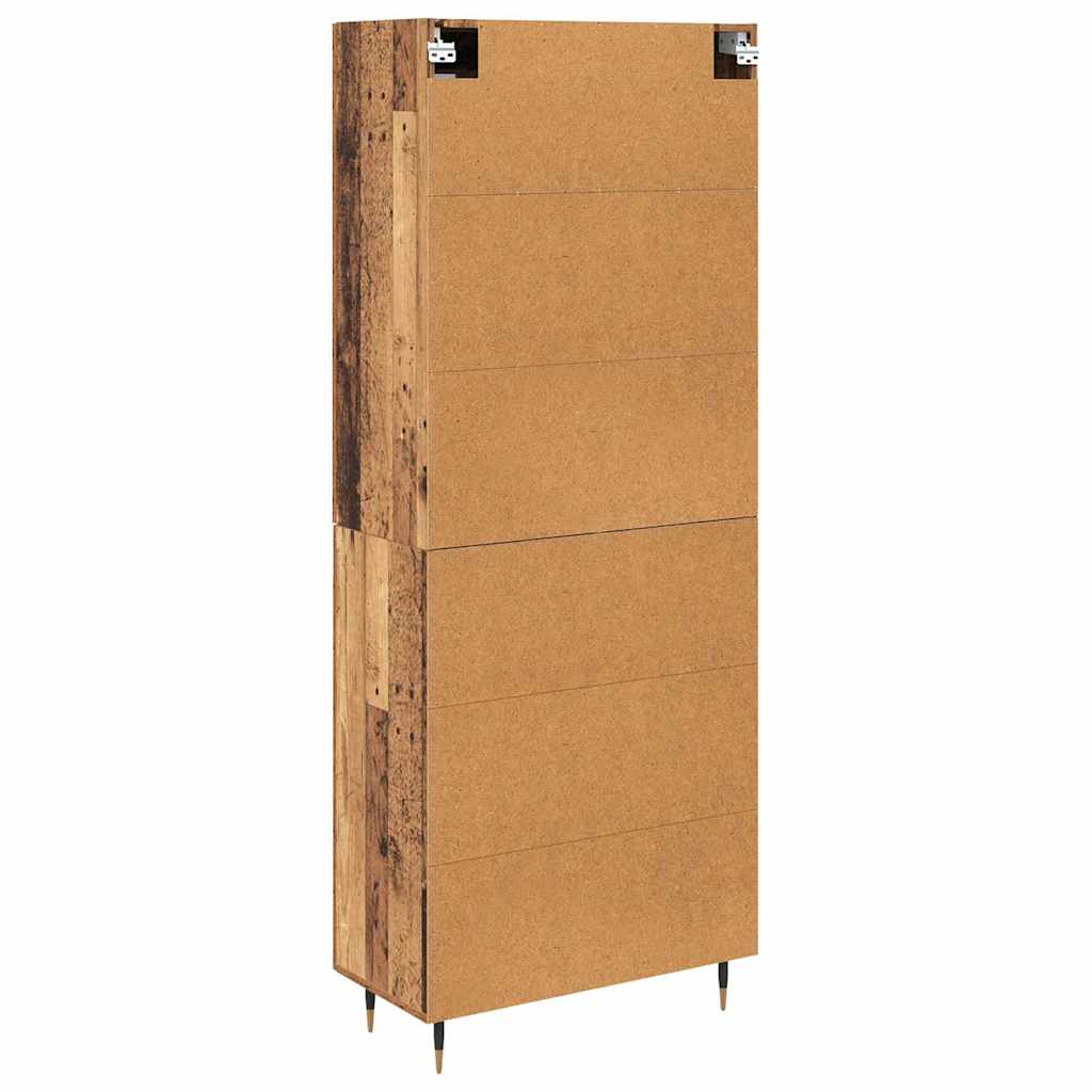 Aparador alto 2 pcs Madera vieja Madera de ingeniería