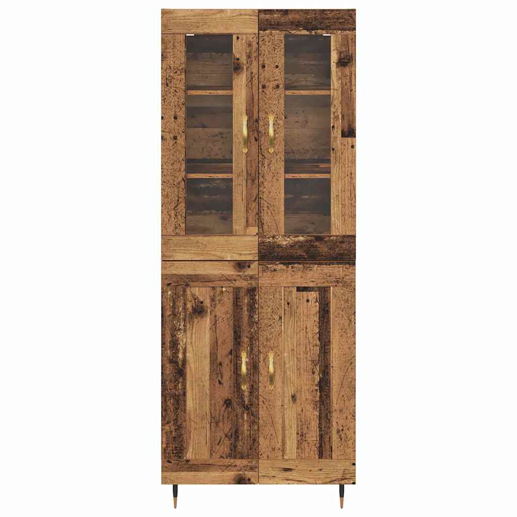 Aparador alto 2 pcs Madera vieja Madera de ingeniería