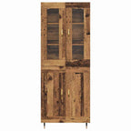Aparador alto 2 pcs Madera vieja Madera de ingeniería