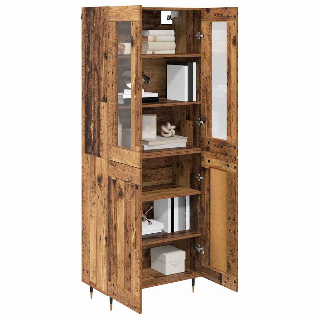 Aparador alto 2 pcs Madera vieja Madera de ingeniería