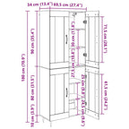 Aparador alto 2 pcs Madera vieja Madera de ingeniería