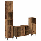Juego de muebles de baño con estante 3 pcs Madera vieja