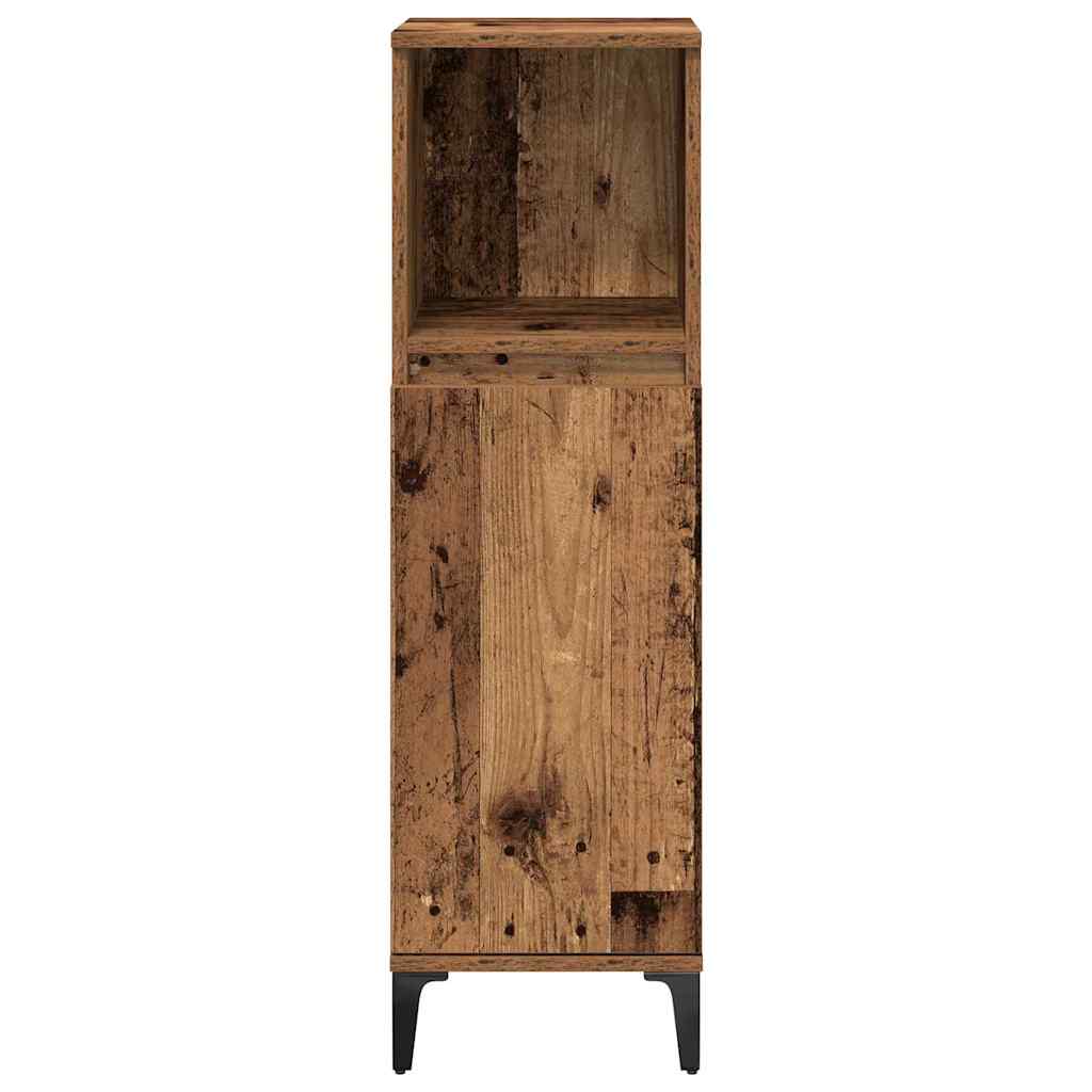 Juego de muebles de baño con estante 3 pcs Madera vieja