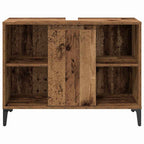 Juego de muebles de baño con estante 3 pcs Madera vieja