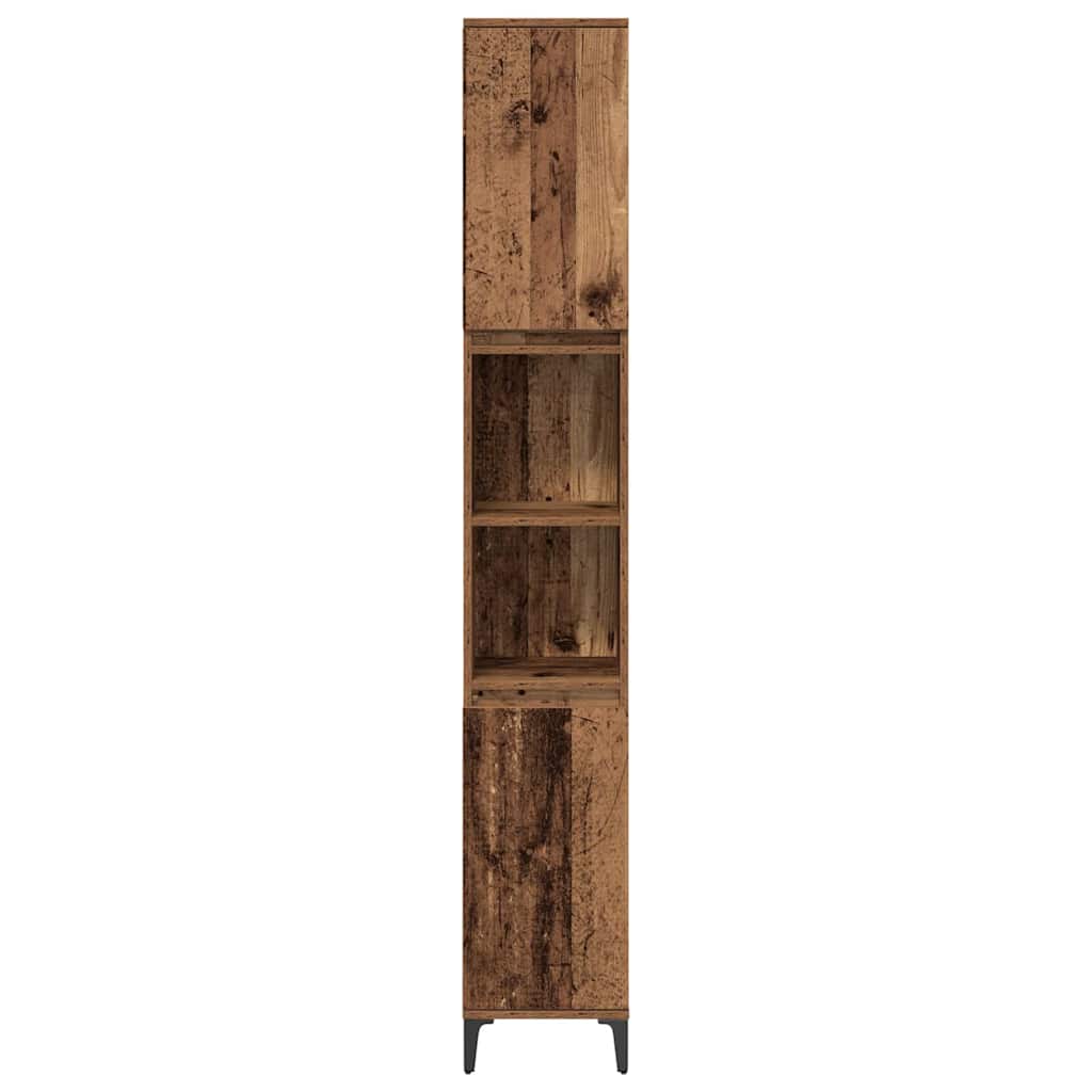 Juego de muebles de baño con estante 3 pcs Madera vieja