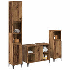 Juego de muebles de baño con estante 3 pcs Madera vieja