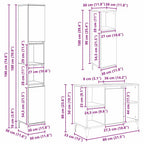 Juego de muebles de baño con estante 3 pcs Madera vieja