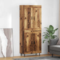 Aparador alto 2 pcs Madera envejecida Madera de ingeniería