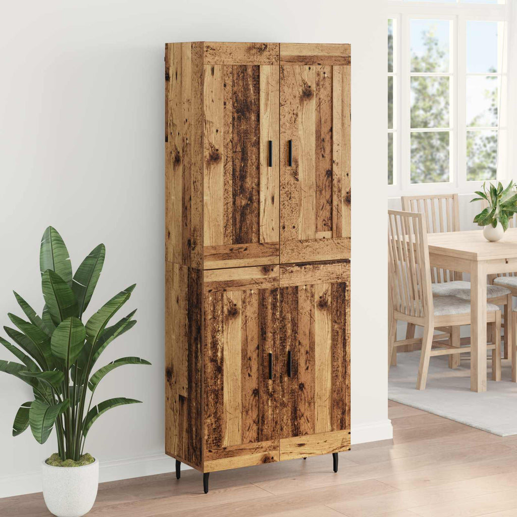 Aparador alto 2 pcs Madera envejecida Madera de ingeniería