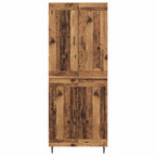 Aparador alto 2 pcs Madera envejecida Madera de ingeniería