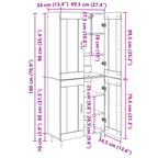 Aparador alto 2 pcs Madera envejecida Madera de ingeniería