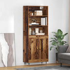 Aparador alto Madera envejecida 69,5 x 34 x 180 cm