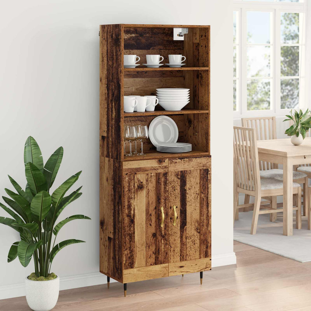 Aparador alto Madera envejecida 69,5 x 34 x 180 cm