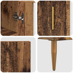 Aparador alto 2 pcs Madera envejecida Cristal