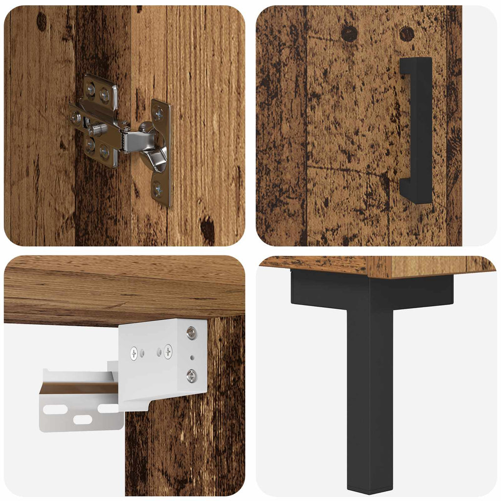 Aparador alto Madera envejecida 69,5 x 34 x 180 cm