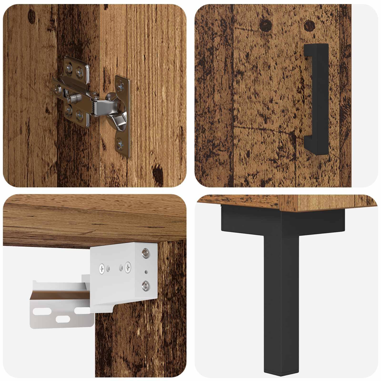 Aparador alto Madera envejecida 69,5 x 34 x 180 cm