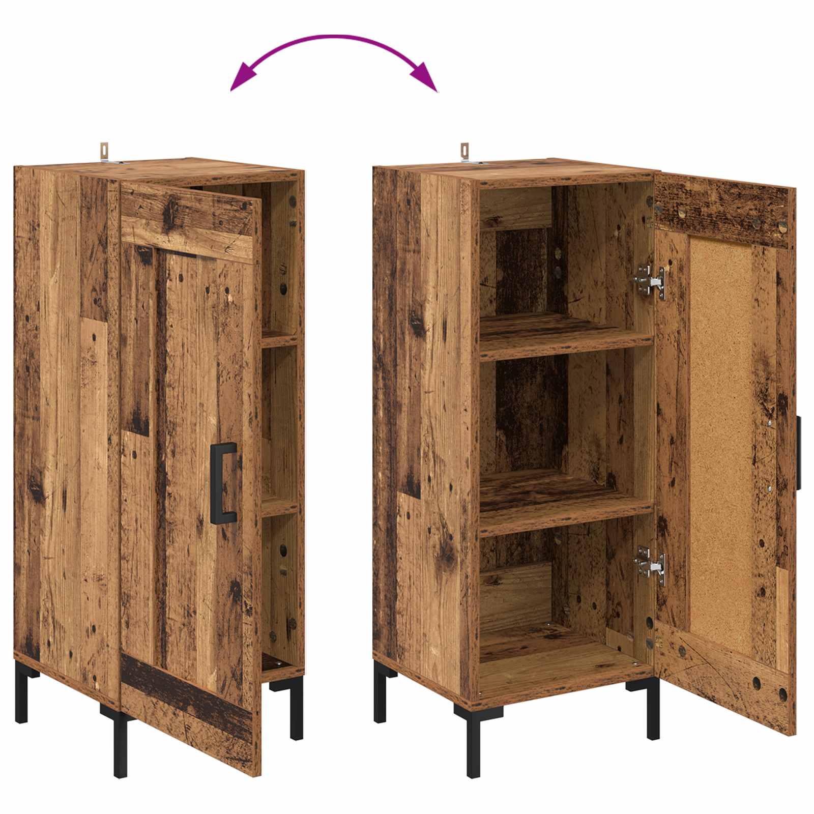 Aparador alto Madera envejecida 69,5 x 34 x 180 cm