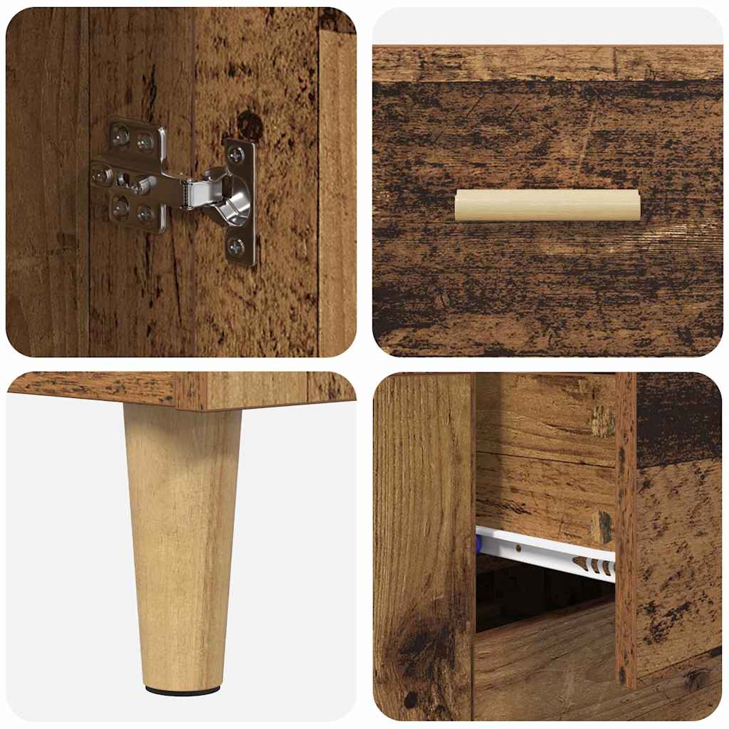 Aparador alto con cajón Madera envejecida 69,5 x 34 x 180 cm