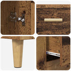 Aparador alto con cajón Madera envejecida 69,5 x 34 x 180 cm