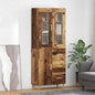 Aparador alto con cajón Madera envejecida 69,5 x 34 x 180 cm