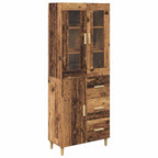 Aparador alto con cajón Madera envejecida 69,5 x 34 x 180 cm