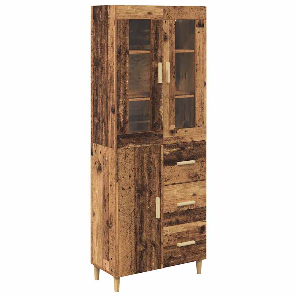 Aparador alto con cajón Madera envejecida 69,5 x 34 x 180 cm