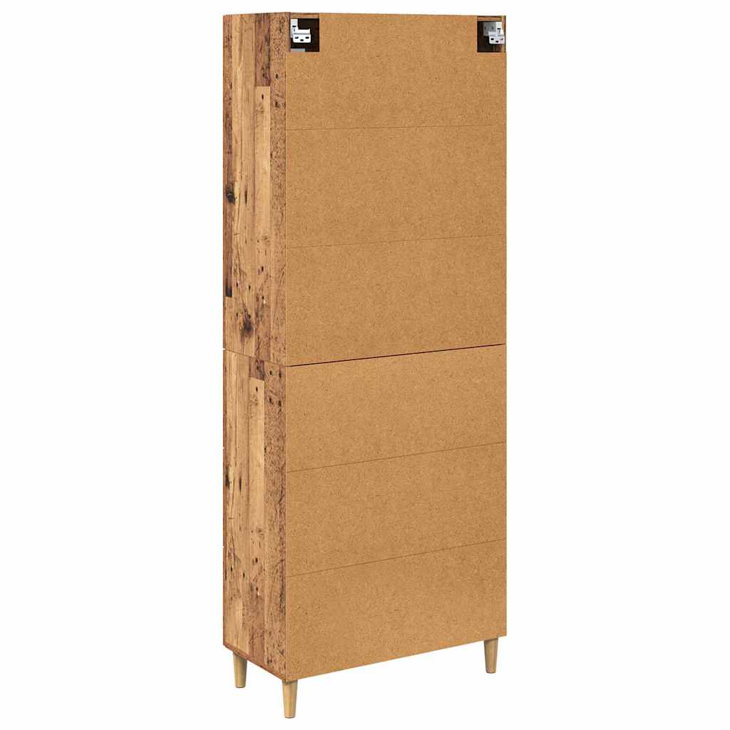 Aparador alto con cajón Madera envejecida 69,5 x 34 x 180 cm