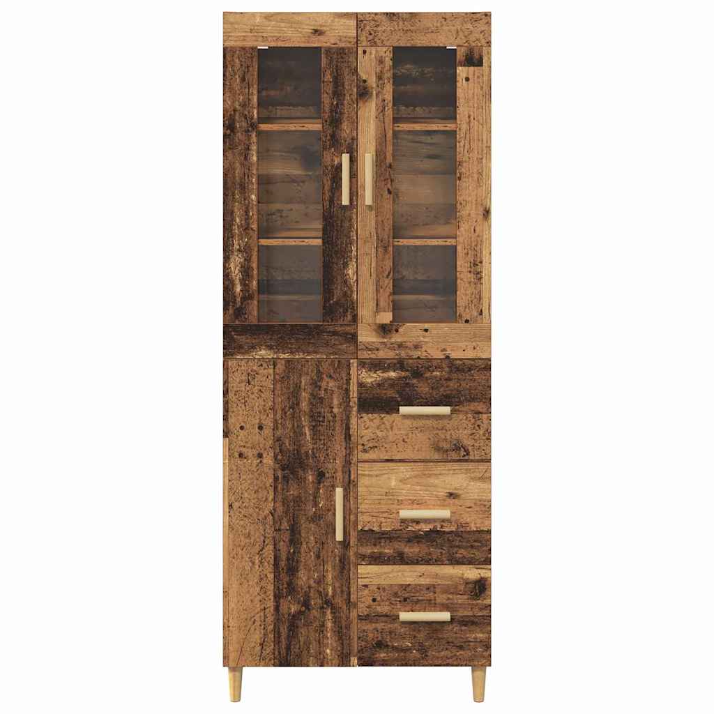 Aparador alto con cajón Madera envejecida 69,5 x 34 x 180 cm