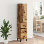 Aparador alto con cajón Madera envejecida 69,5 x 34 x 180 cm