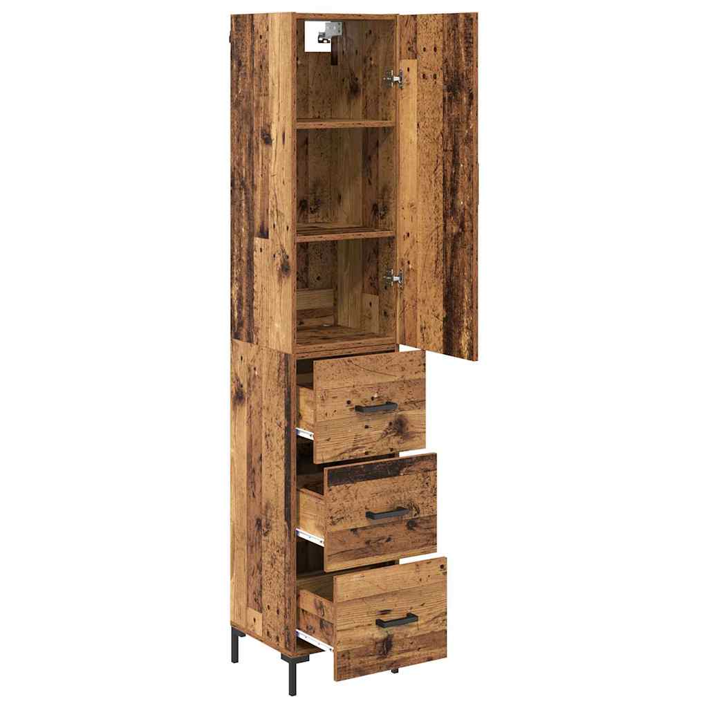 Aparador alto con cajón Madera envejecida 69,5 x 34 x 180 cm