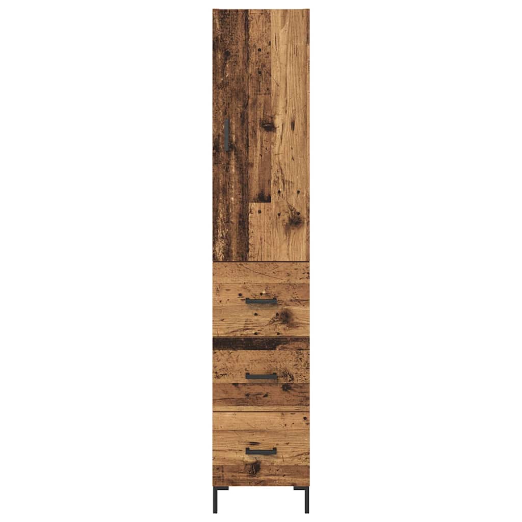 Aparador alto con cajón Madera envejecida 69,5 x 34 x 180 cm