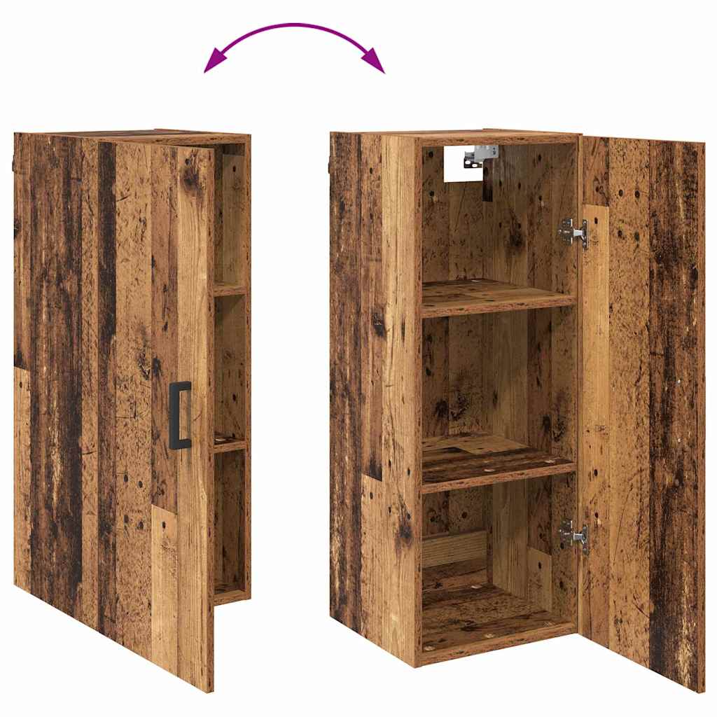 Aparador alto con cajón Madera envejecida 69,5 x 34 x 180 cm
