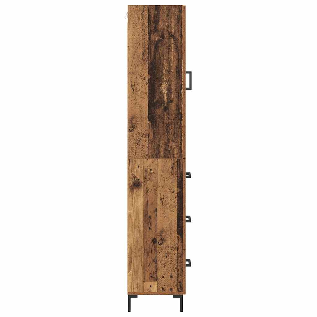 Aparador alto con cajón Madera envejecida 69,5 x 34 x 180 cm