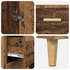 Aparador alto con cajón Madera envejecida 69,5 x 34 x 180 cm