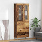Aparador alto con cajón Madera envejecida 69,5 x 34 x 180 cm