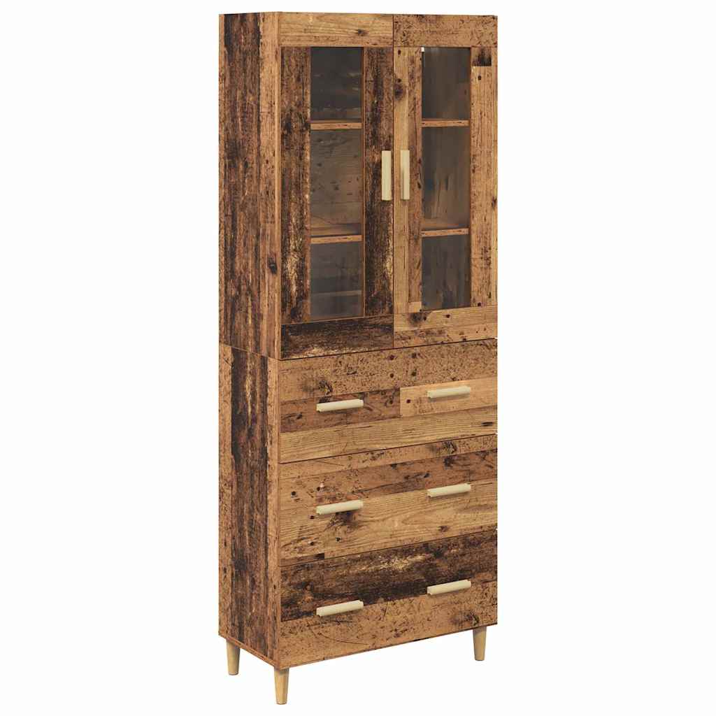 Aparador alto con cajón Madera envejecida 69,5 x 34 x 180 cm