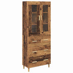 Aparador alto con cajón Madera envejecida 69,5 x 34 x 180 cm