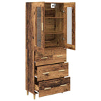 Aparador alto con cajón Madera envejecida 69,5 x 34 x 180 cm
